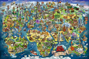 Illustrated World Map - Standard Adult Puzzle, 5000 Pieces
