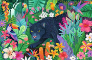 Panther in Flowery Jungle - Standard Adult Puzzle, 3000 Pieces
