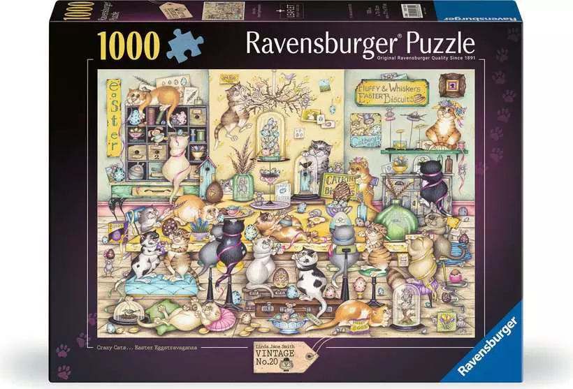 Crazy Cat's Easter Eggstravaganza - Standard Adult Puzzle, 1000 Pieces
