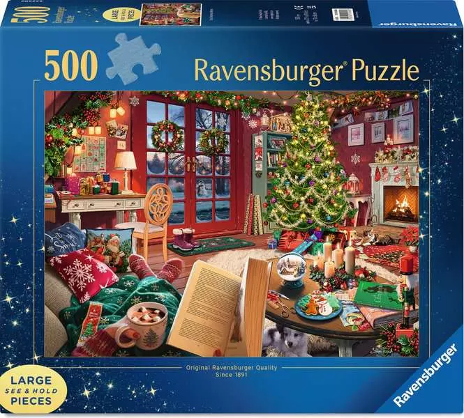 Cozy Christmas Retreat - Larger Puzzle Pieces, 500 Pieces (Large)