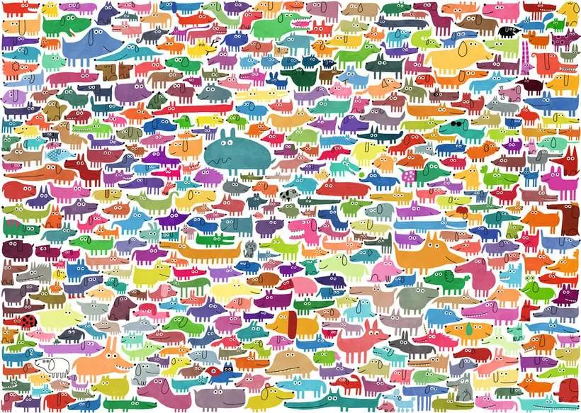 387 Dogs & One Cat - Larger Puzzle Pieces, 300 Pieces (Large)