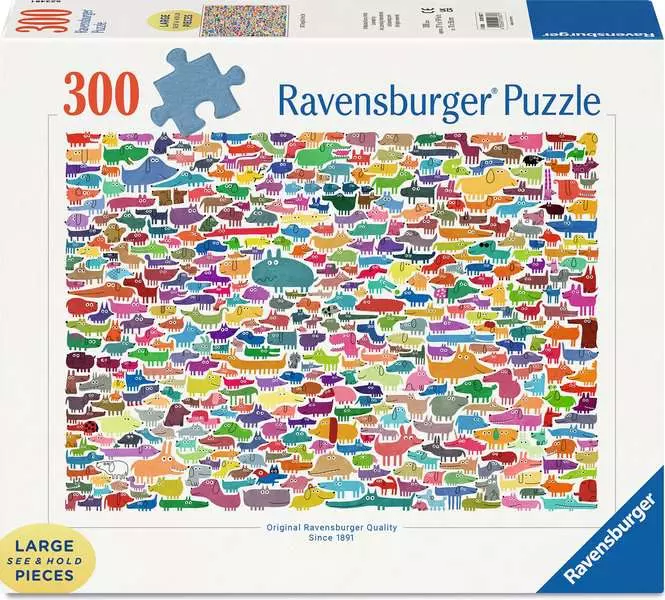 387 Dogs & One Cat - Larger Puzzle Pieces, 300 Pieces (Large)