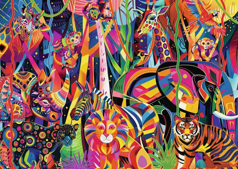 Jeweled Jungle - Larger Puzzle Pieces, 500 Pieces (Large)