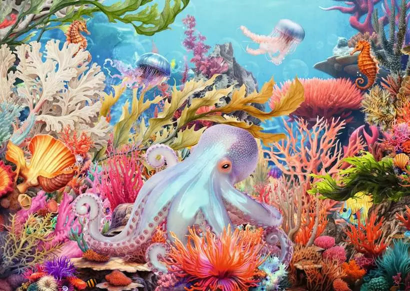 Reef Life - Larger Puzzle Pieces, 500 Pieces (Large)