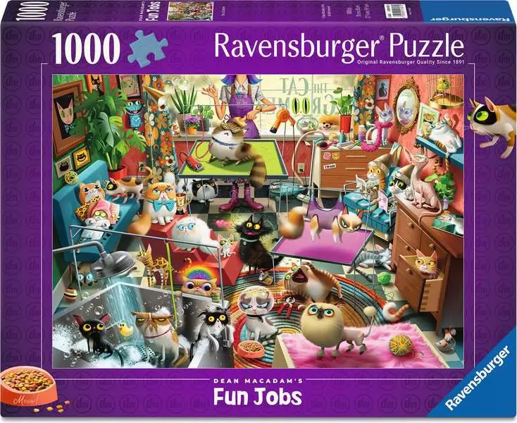 The Cat Groomer - Standard Adult Puzzle, 1000 Pieces