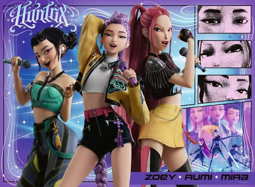 KPop Demon Hunters: Happy Fans, Happy Honmoon! - Children's Puzzle, 100 Pieces (XXL)