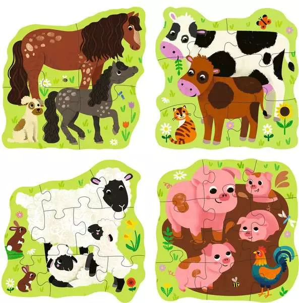 Farm Animals (4, 6, 8, & 10 Pieces) - Puzzle UP! - Children's Puzzle