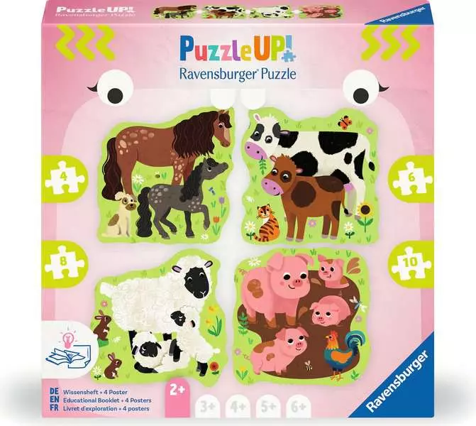 Farm Animals (4, 6, 8, & 10 Pieces) - Puzzle UP! - Children's Puzzle
