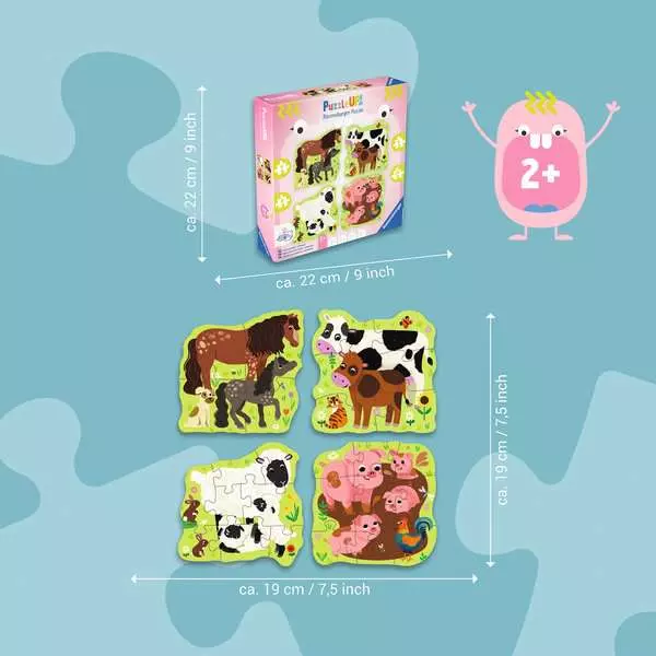 Farm Animals (4, 6, 8, & 10 Pieces) - Puzzle UP! - Children's Puzzle