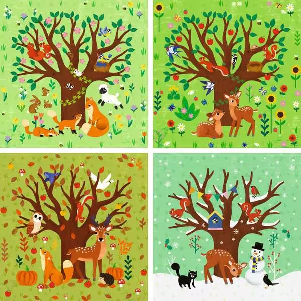 Four Seasons (12, 16, 20, & 24 Pieces) - Puzzle UP! - Children's Puzzle