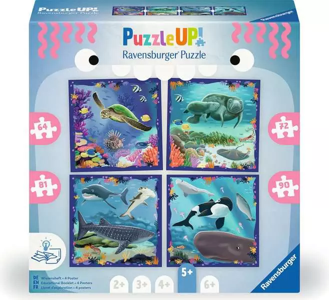Ocean Life (64, 72, 81, & 90 Pieces) - Puzzle UP! - Children's Puzzle