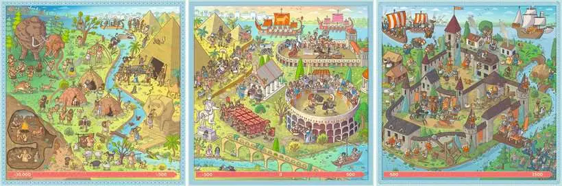 History: Stone Age, Ancient Rome, and Middle Ages (100, 121, & 144 Pieces) - Puzzle UP! - Children's Puzzle