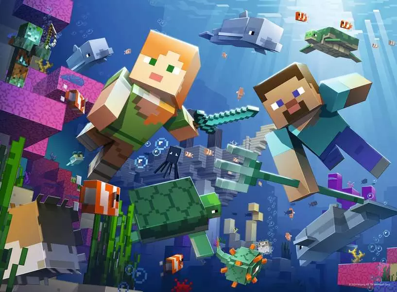 Minecraft Underwater - Children's Puzzle, 200 Pieces (XXL)