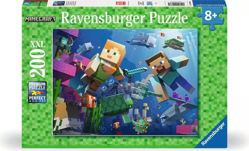 Minecraft Underwater - Children's Puzzle, 200 Pieces (XXL)