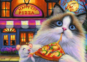 Happy Cat Pizza - Children's Puzzle, 35 Pieces