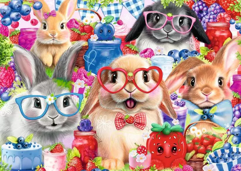 Bunnies & Berries - Children's Puzzle, 35 Pieces
