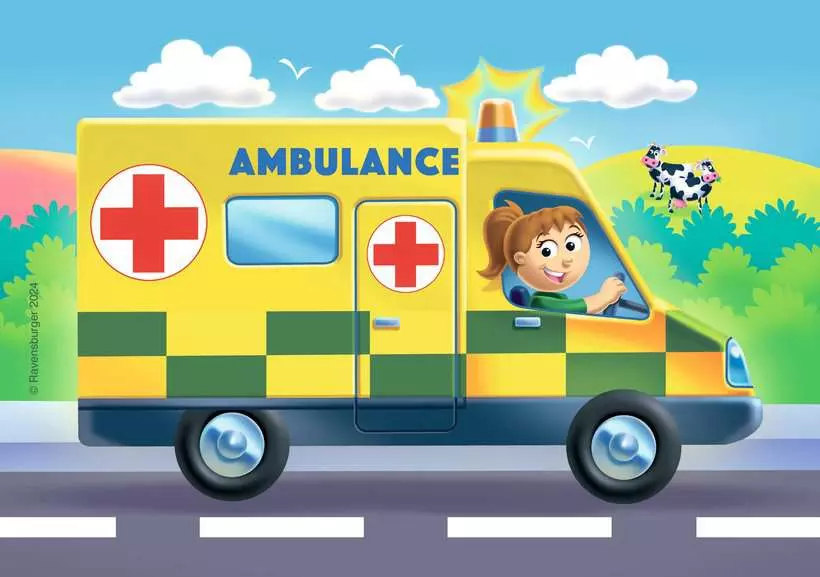 MFP: Rescue Vehicles (2, 3, 4, & 5 Pieces) - 4 Jigsaw Puzzles - Children's Puzzle