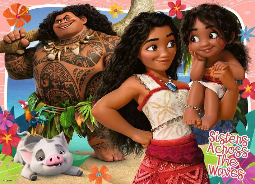 Disney Moana 2 - Children's Puzzle, 4 Puzzles x 100 Pieces