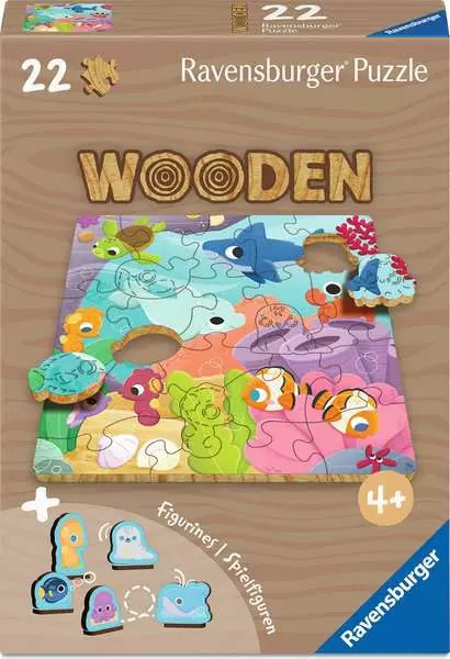 Sea Animals - Wooden Puzzles, 22 Pieces