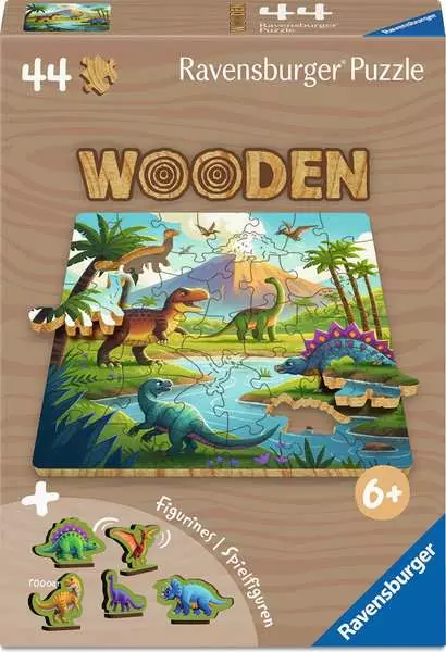 Dinosaurs - Wooden Puzzles, 44 Pieces