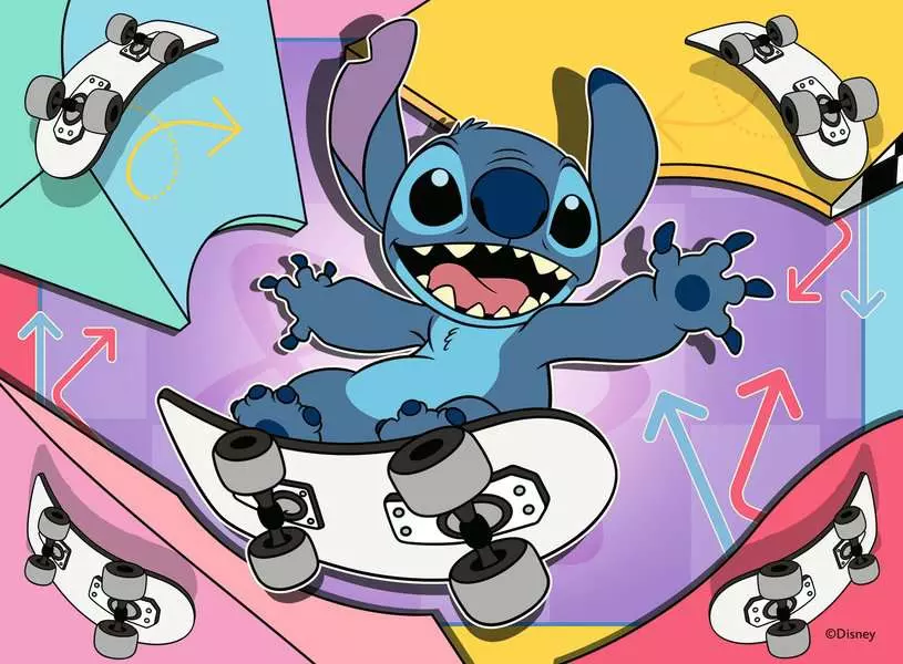Disney: Sporty Stitch (12, 16, 20, & 24 Pieces) - 4 Jigsaw Puzzles - Children's Puzzle