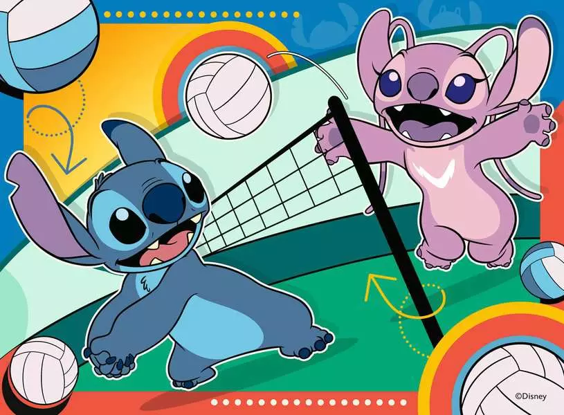 Disney: Sporty Stitch (12, 16, 20, & 24 Pieces) - 4 Jigsaw Puzzles - Children's Puzzle