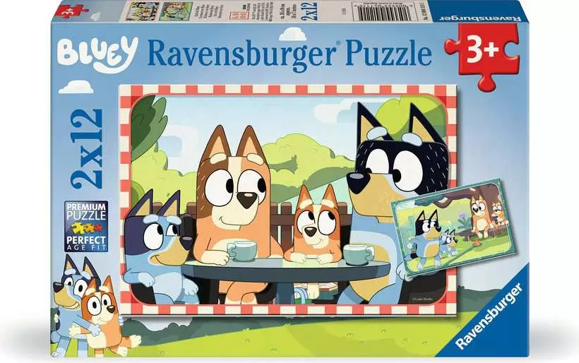 Bluey: Family Time - Children's Puzzle, 2 Puzzles x 12 Pieces
