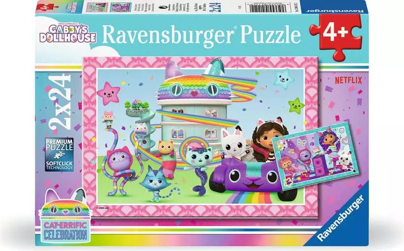 Gabby's Dollhouse: Ready to Party! - Children's Puzzle, 2 Puzzles x 24 Pieces