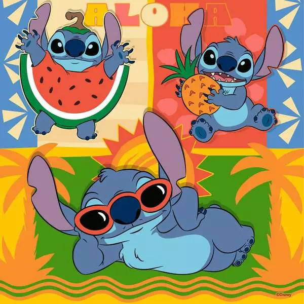 Disney Stitch: Aloha - Children's Puzzle, 3 Puzzles x 49 Pieces