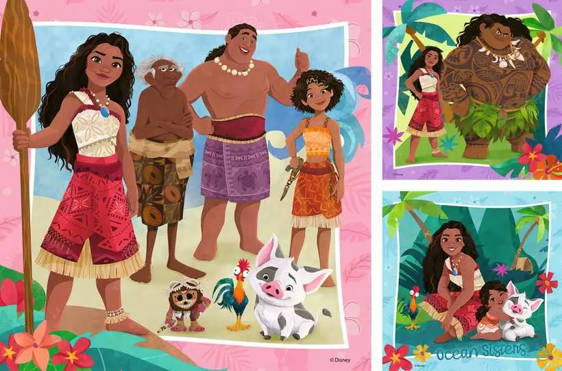 Moana 2: Off To New Adventures - Children's Puzzle, 3 Puzzles x 49 Pieces