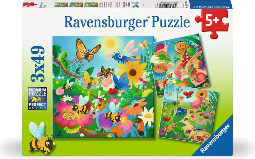 Bugs, Bugs, Bugs - Children's Puzzle, 3 Puzzles x 49 Pieces