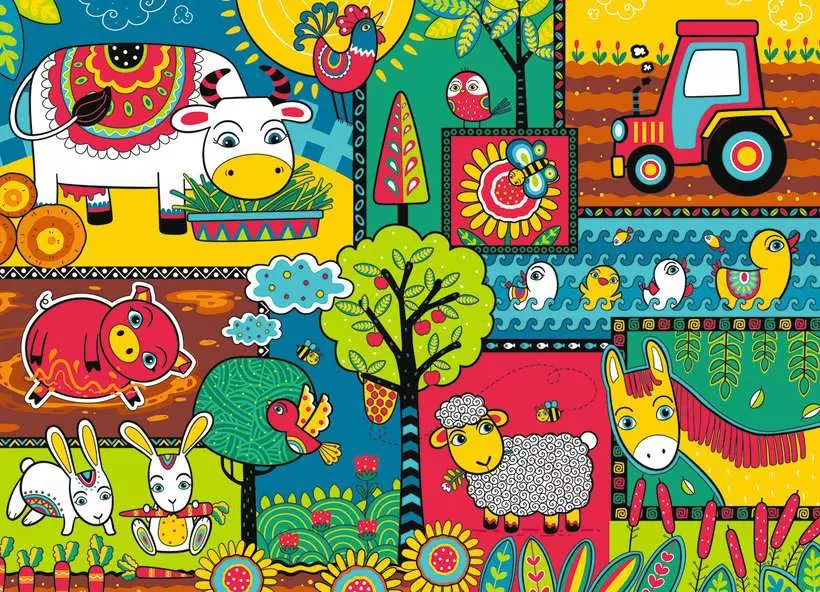 A Day at the Farm - Children's Puzzle, 60 Pieces