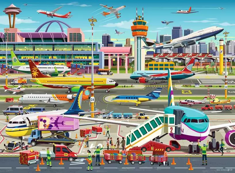 Airport Central - Children's Puzzle, 150 Pieces (XXL)