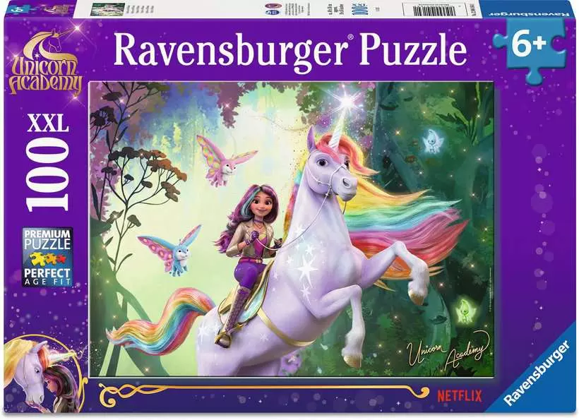 Unicorn Academy: Sophia and Wildstar - Children's Puzzle, 100 Pieces (XXL)