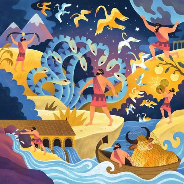 The Twelve Labors of Hercules - Tales Around the World, 64 Pieces