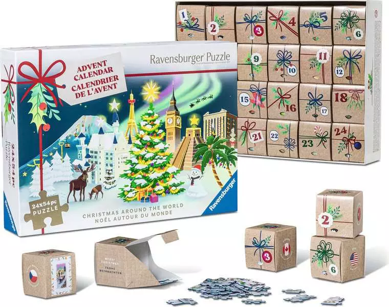 Christmas Puzzle: Advent Calendar, 24 Puzzles x 54 Pieces