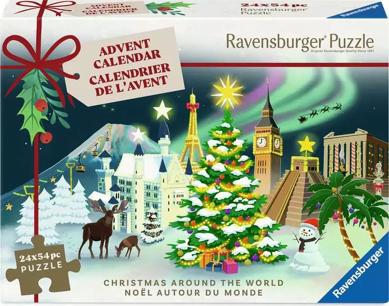 Christmas Puzzle: Advent Calendar, 24 Puzzles x 54 Pieces