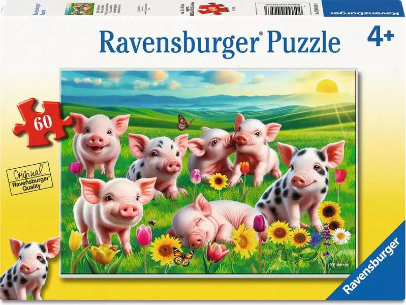 Precious Piglets - Children's Puzzle, 60 Pieces