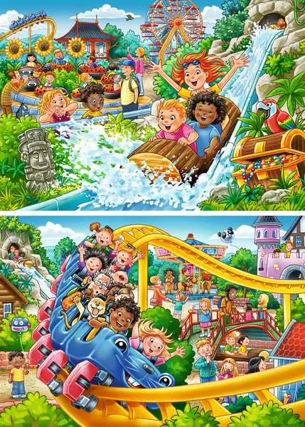 Amusement Park - Children's Puzzle, 2 Puzzles x 24 Pieces
