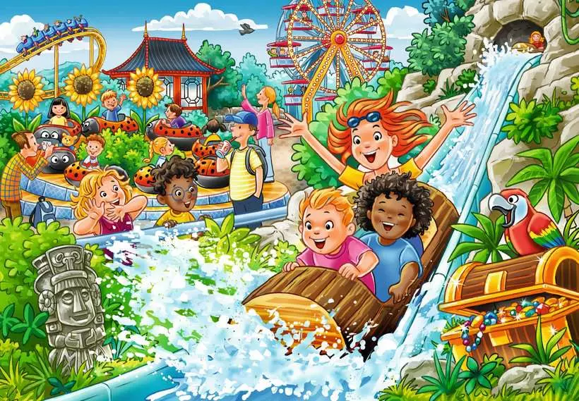 Amusement Park - Children's Puzzle, 2 Puzzles x 24 Pieces