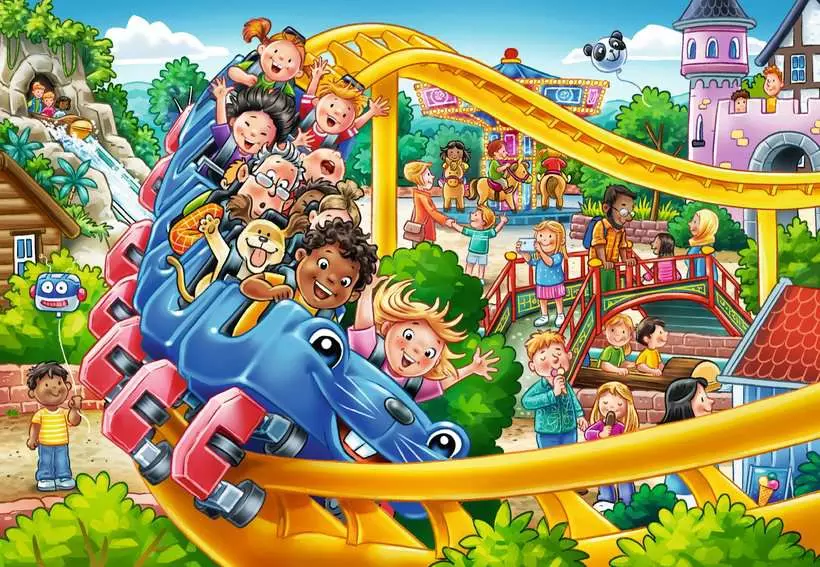 Amusement Park - Children's Puzzle, 2 Puzzles x 24 Pieces