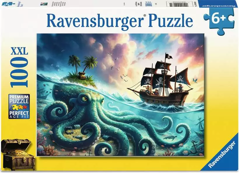 Octopus Treasure - Children's Puzzle, 100 Pieces (XXL)