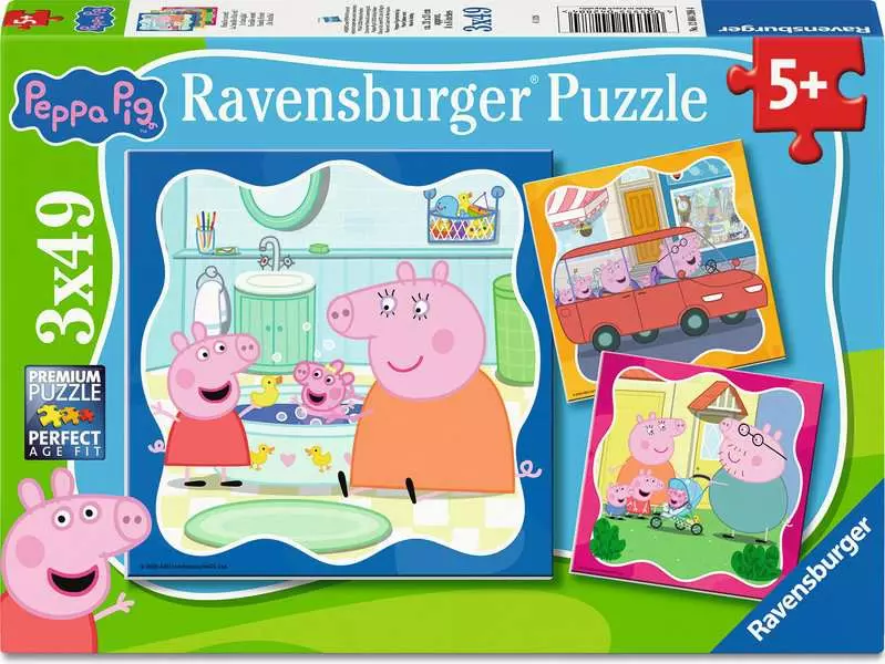Peppa Pig: Family Firsts! - Children's Puzzle, 3 Puzzles x 49 Pieces