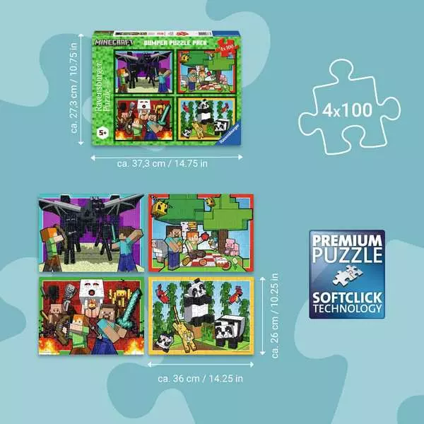 Realms & Adventures - Children's Puzzle, 4 Puzzles x 100 Pieces