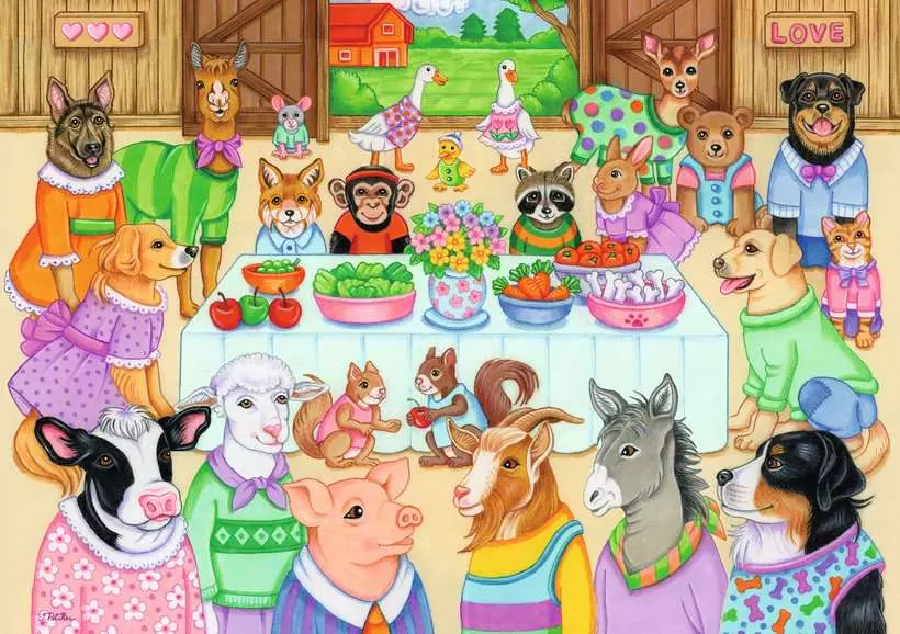 Barn Party - Children's Puzzle, 35 Pieces