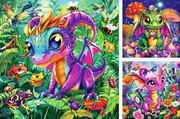 Baby Garden Dragons - Children's Puzzle, 3 Puzzles x 49 Pieces