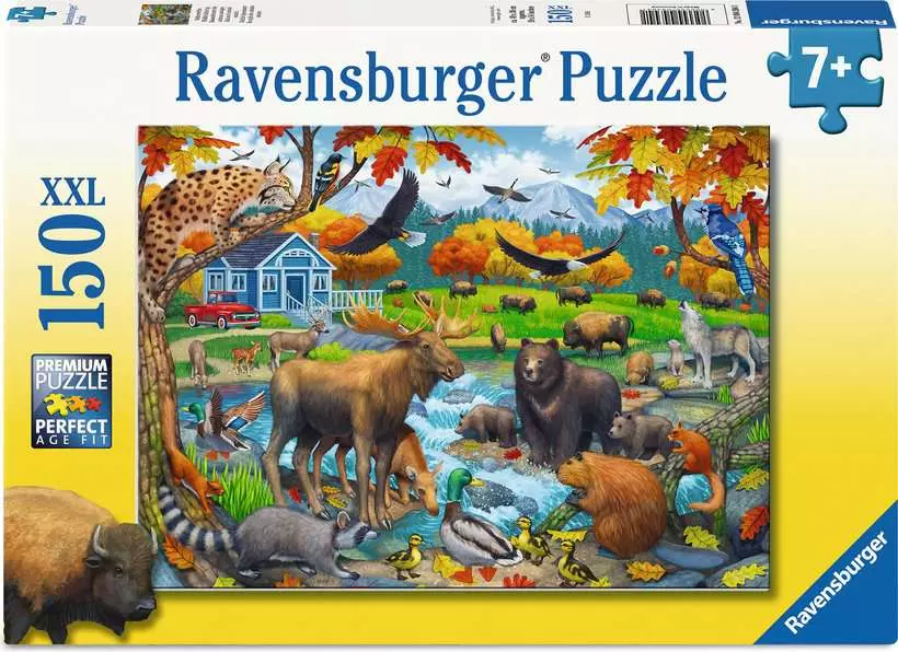 Wildlife Gathering - Children's Puzzle, 150 Pieces (XXL)