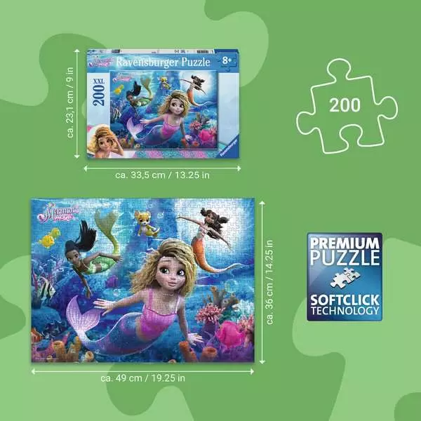 Mermaid Magic - Children's Puzzle, 200 Pieces (XXL)