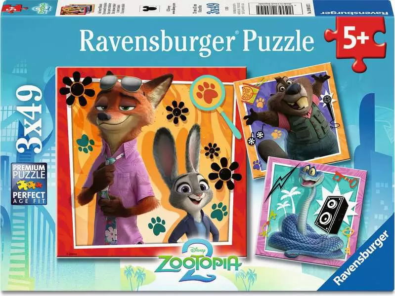 Disney Zoomania 2: A New Mission - Children's Puzzle, 3 Puzzles x 49 Pieces