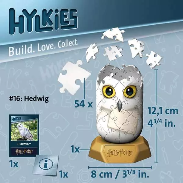Hylkies Harry Potter: Hedwig Collectible Figure - Construction Game, 54 Pieces